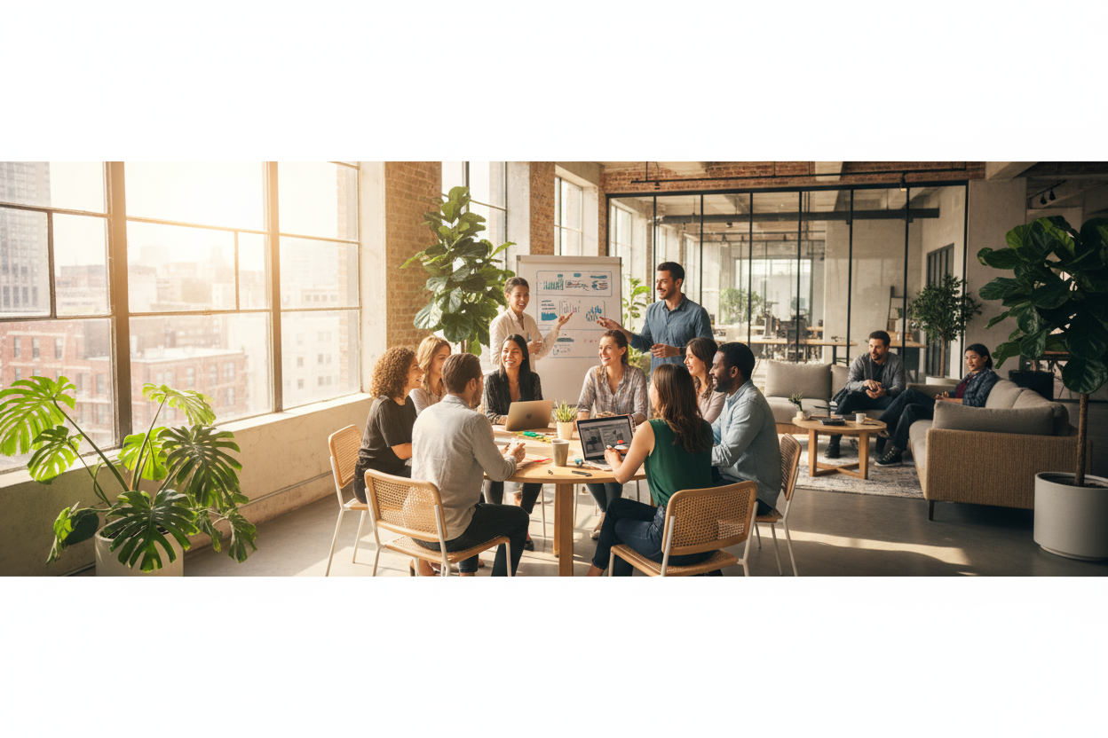 generate about us page section image with not text include